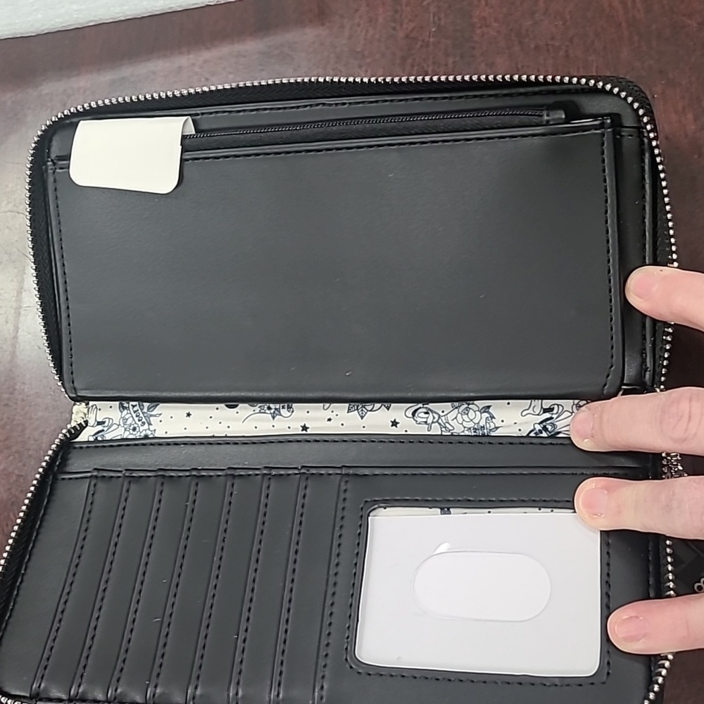 NWT Loungefly Disney Mickey & Friends Tattoo AOP Zip Around Wallet - Picture 4 of 5